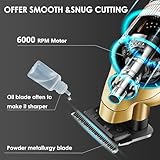 KEMEI 2293 Professional Hair/Beard Trimmer for Men Zero Gapped Hair Clippers for Barber with T Blade, Cordless Rechargeable, Gold - Image 5