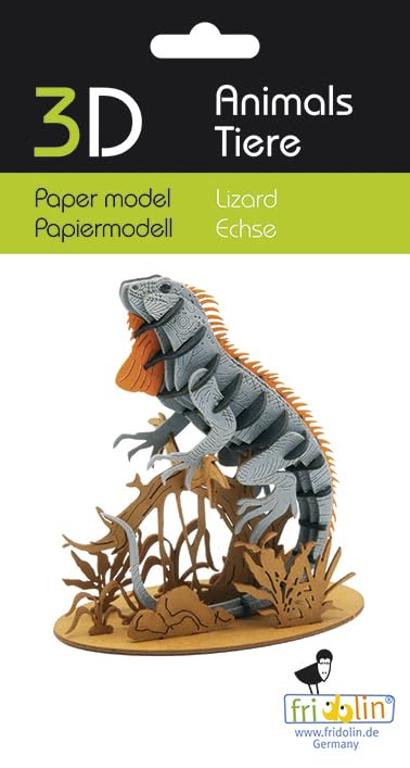 Fridolin 11744 3D Paper Model - Lizard, gray, ca. 8,5 x 9,5 x 5 cm (montiert) - Image 2