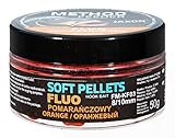 Color: naranja Jaxon Pellets suaves Fluo 8/10 mm, 50 g, para Method Feeder método pesca de carpas, alimento básico (naranja/FM-KF03)
