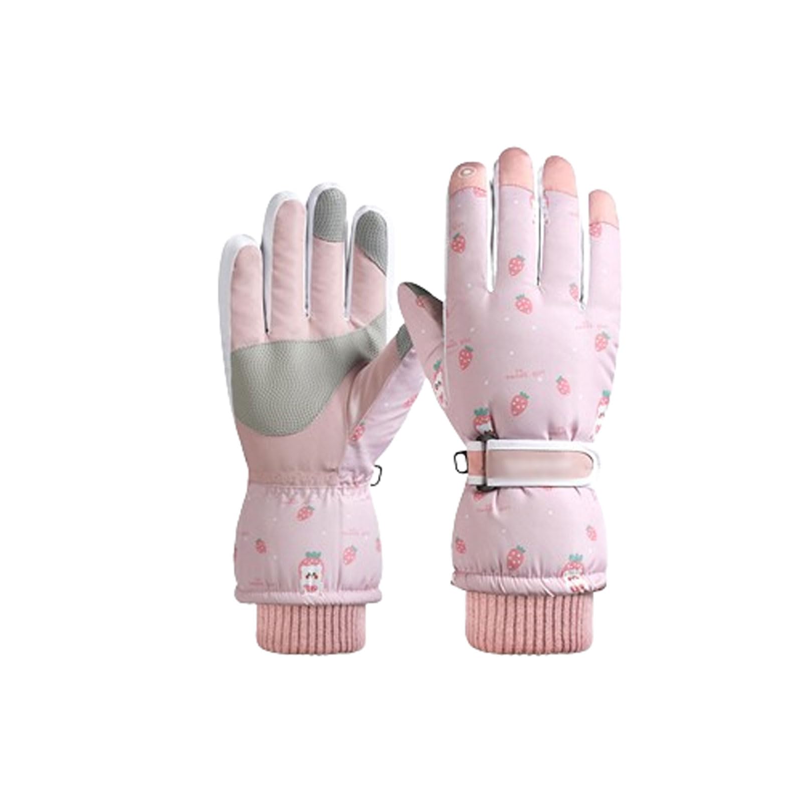 Guanti da Sci Invernali da Donna, Dita Intere per Sport all'Aria Aperta Ciclismo Equitazione Guanti Caldi Touchscreen Antiscivolo Impermeabili,