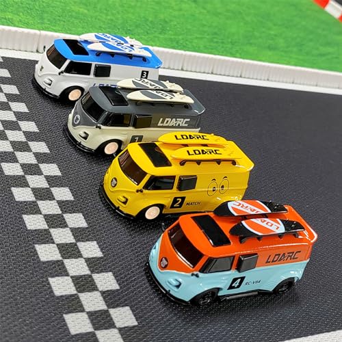 Image of LDARC 1:64 Scale Mini RC Sports Car 2.4Ghz Ideal for Racing Enthusiasts, Racing Remote Contrl Cars Model with RGB Lights Comes with DIY Interchangeable Body Case(Orange)