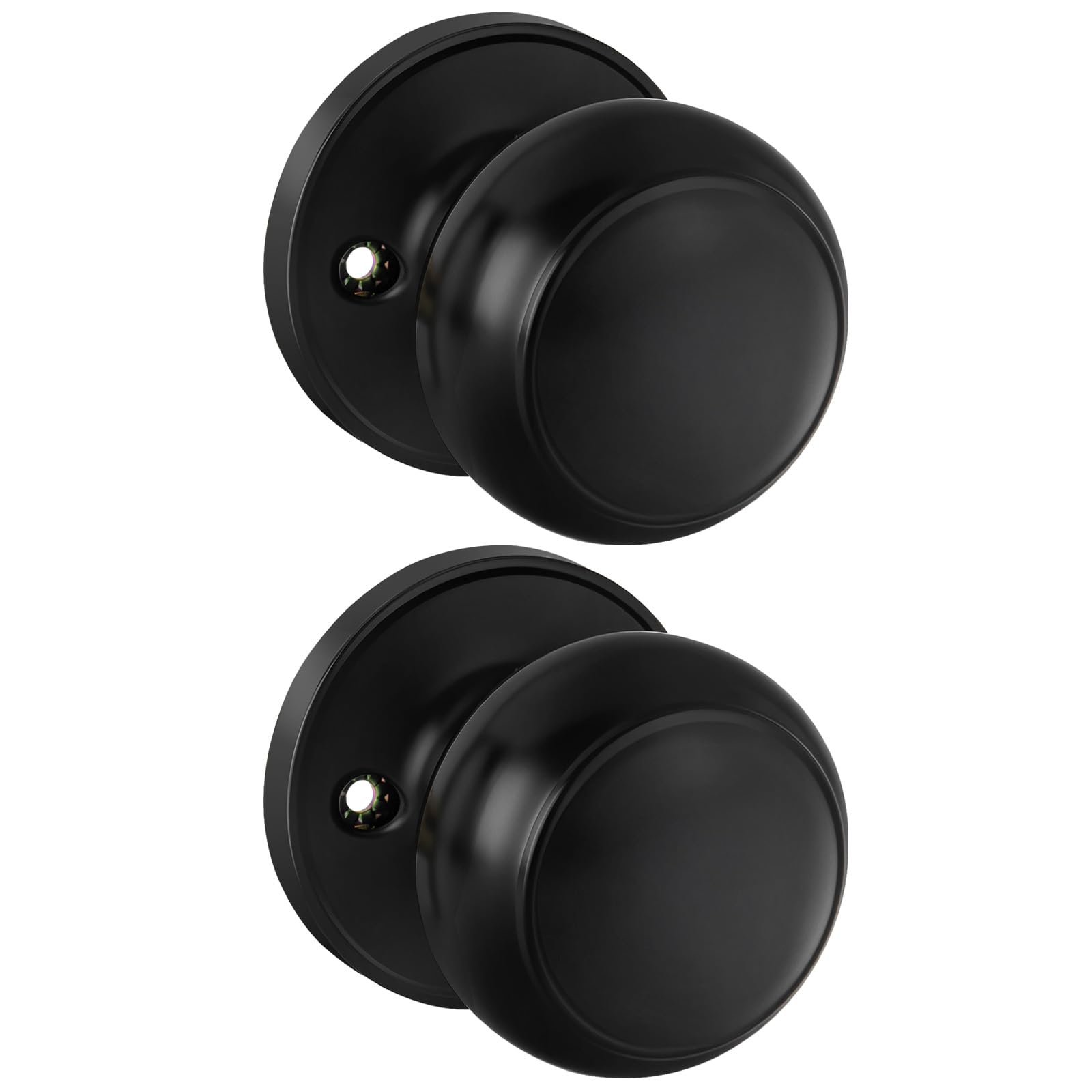 Haidms 6 Pack Matte Black Door Knobs Interior Privacy, Black Interior Door Knobs for Bedroom or Bathroom Classic Round Doorknobs Hardware — Amazon image 11