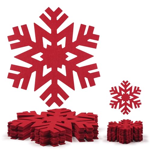 Noctiflorous Round Felt Placemats with Coasters Set of 12 Diameter 13 inch Non Slip Place Mats Heat Resistant Durable Tablemats Fall Table Decorations for Dining Table(Christmas Red, 12)