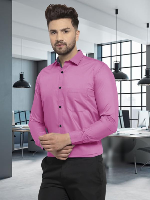 Image of Pinkmint Men Shirt, Cotton Blend, Regular Fit