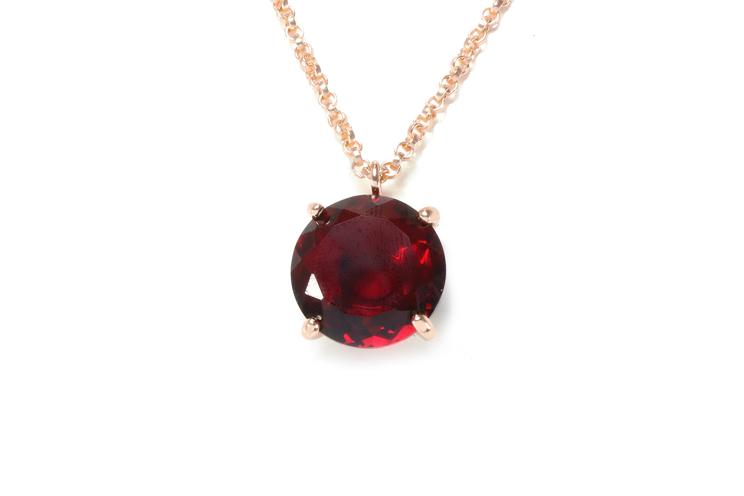 Affascinante Granato Collana in Oro - Audace Collana con Ciondolo Rosso - Gioielli Fatti a Mano per Moda, Matrimonio, Anniversario, Regali di Compleanno Gennaio - Collane su Misura per Lei