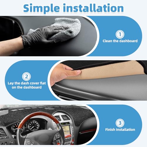 Image of Dash Cover Mat for Lexus ES ES240 ES350 2007 2008 2009 2010 2011 2012 Non-Slip Dashboard Cover Mat Sunshade UV Rays Protector Interior Accessories
