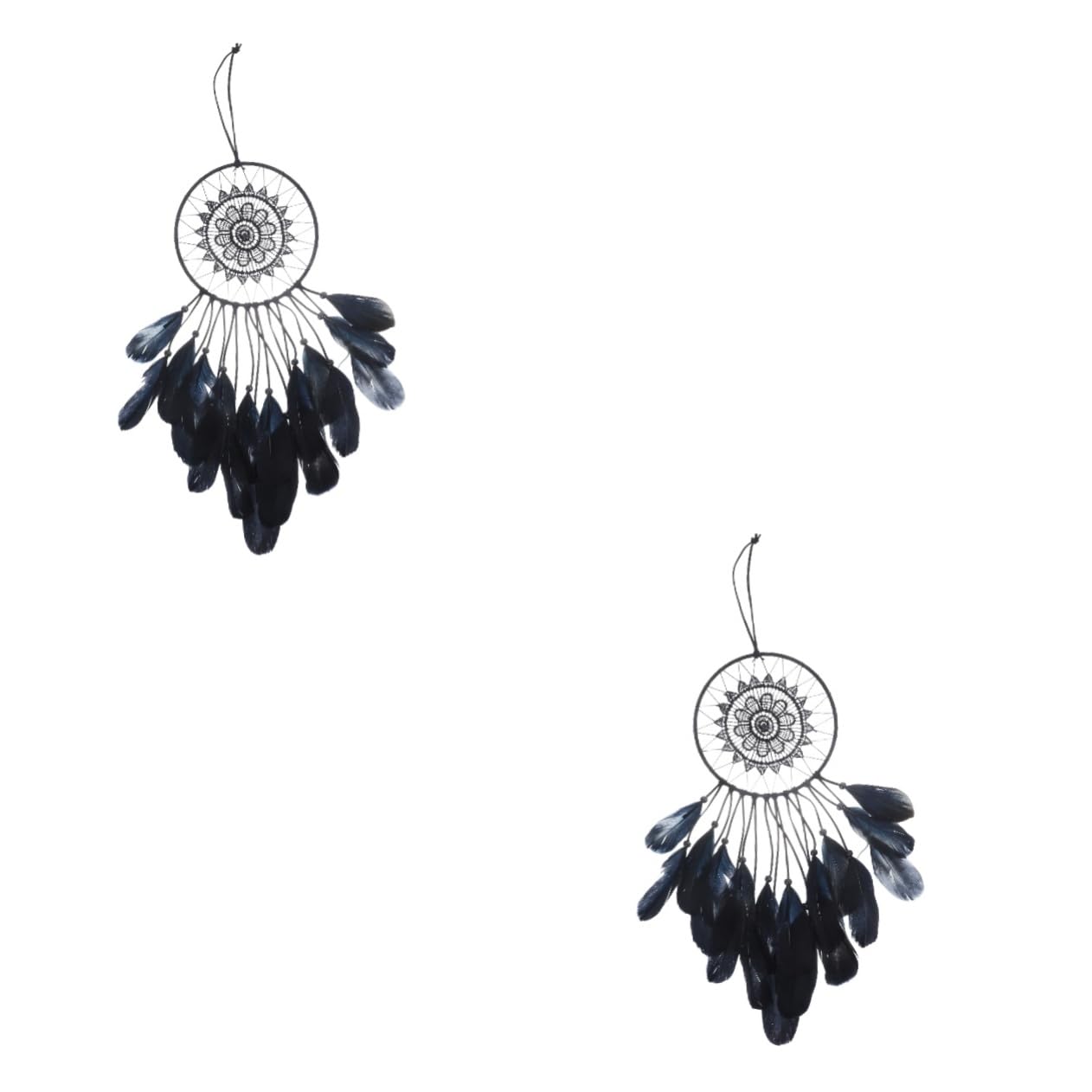 Atrapa sueños colgante negro MAGICLULU de 2 piezas para decoración artesanal