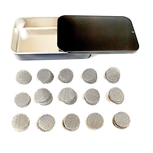Ruilida 304 Stainless Steel Pipe Screens 5/8 Inch 200pcs Premium Thick,0.63\" Pipe Screen Filters with Metal Storage Box - Thumbnail 4