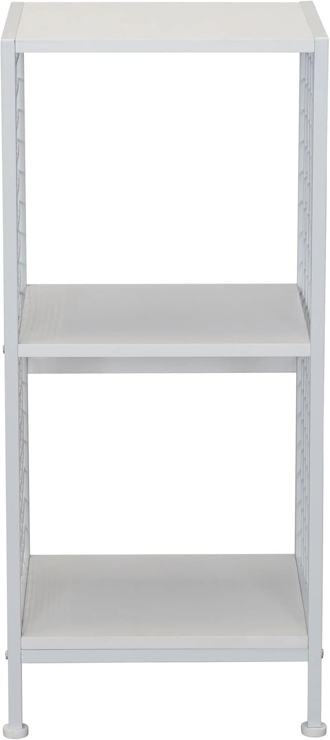 Household Essentials Trellis Open Storage Bookshelf with 2 Cube Compartments Scandinavian White and White Metal