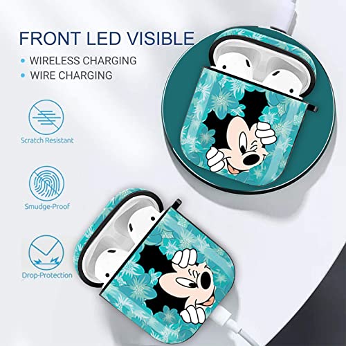Airpods Case Cover With Keychain, Full Protective Silicone Case For Apple Airpods 1 & 2 Accessories Skin Cover For Women Girl ,Airpods Wireless Charging Case (Green) #TOP3