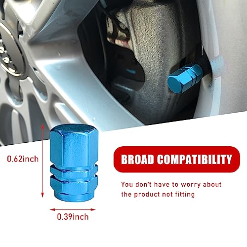 image for Ziciner 8 PCS Car Tire Valve Caps, Aluminum Alloy Wheel Valve Stem Cov