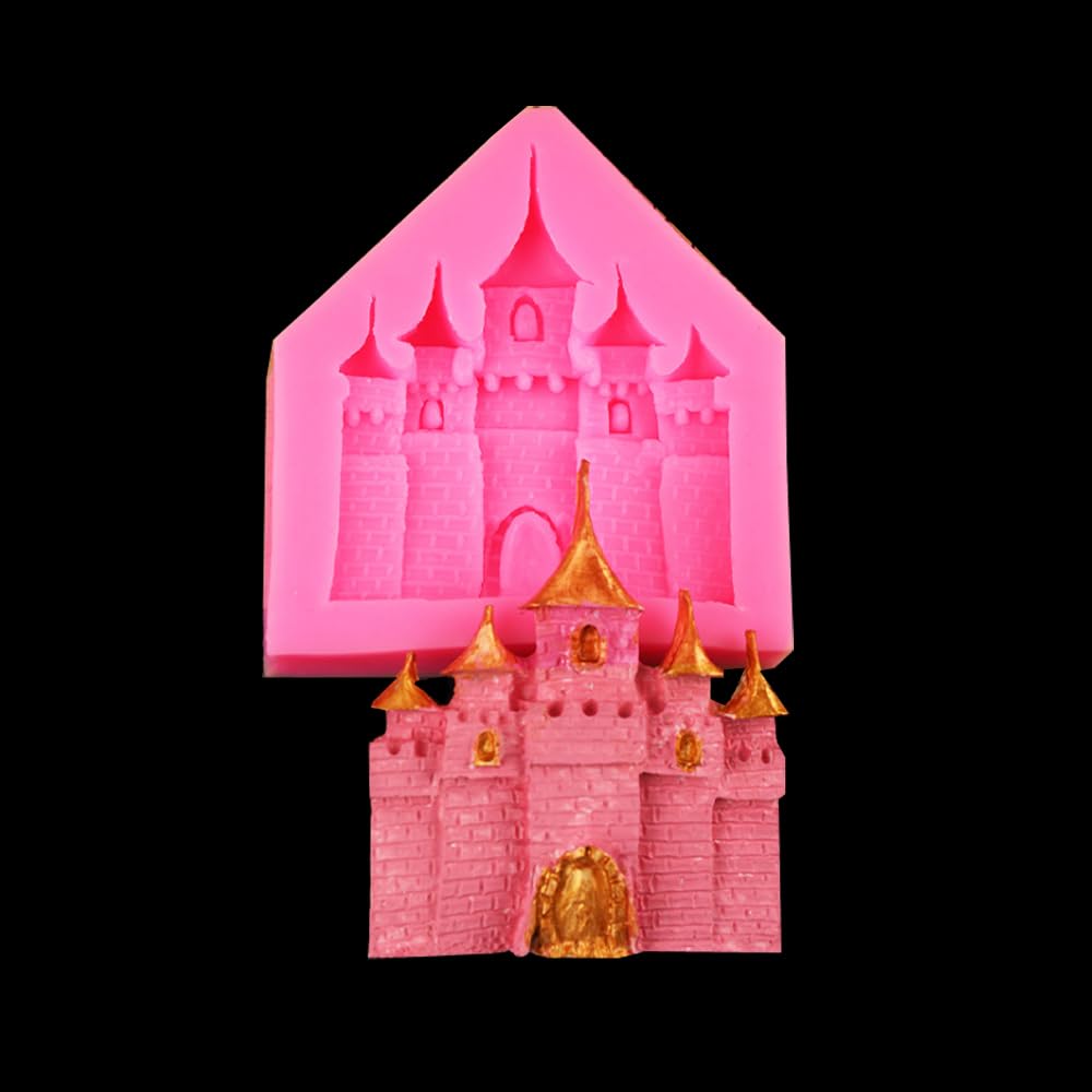 Senzooe Fairy Tale Castle House Chocolate Silicone Sugar Cake Mold Baking Decorations