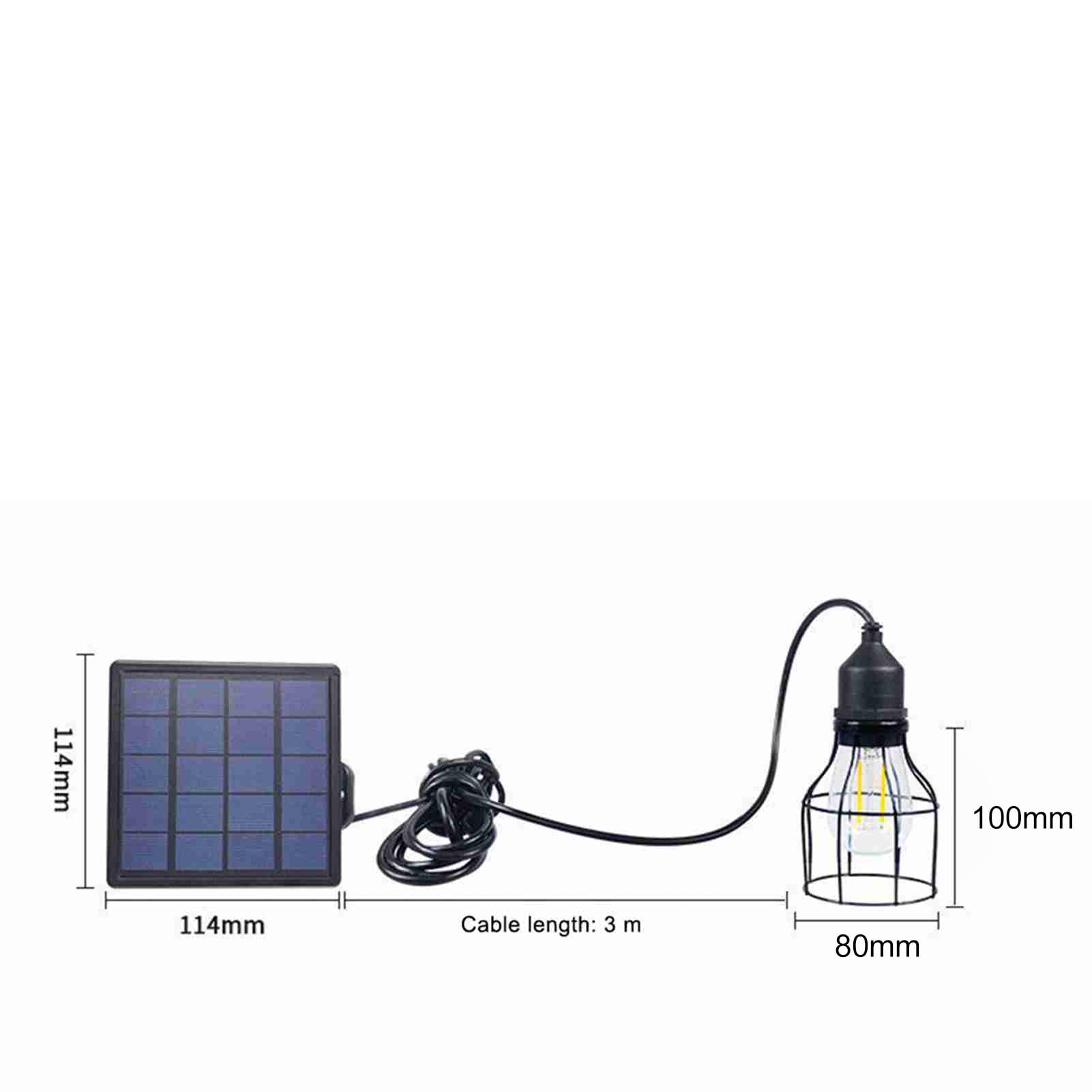 Kavolet Lampada a sospensione solare, lampade solari per uso esterno, lampada con pannello solare, sensore di luce E27, resistenza all'acqua IP65 per giardino balcone campeggio pollaio serra