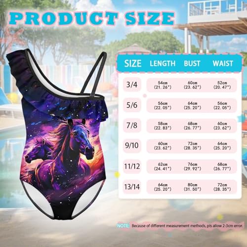 Jeiento Girls Swimsuits 1 Piece Animal Pattern Kids One Shoulder Ruffle Bathing Suit Sun Protection Child Beach Bathing Suits4