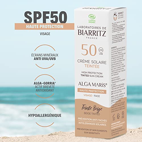 Alga Maris - Crème Solaire Visage Teintée Spf50 Beige Laboratoire de Biarritz – Ansicht 3