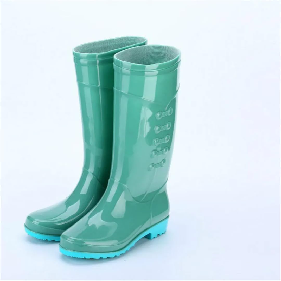 Women's Mid Calf Rain Boots Galoshes Rubber Water Booties Short Waterproof Anti-Slip Garden Shoes