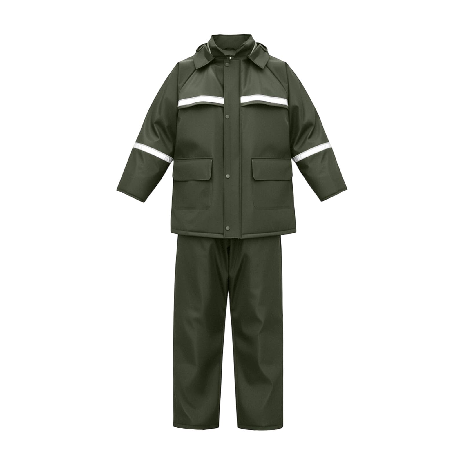Tuta antipioggia da uomo e donna, due pezzi, a maniche lunghe, giacca impermeabile con cappuccio e pantaloni antipioggia, leggera, tuta da moto, 2 pezzi, pieghevole