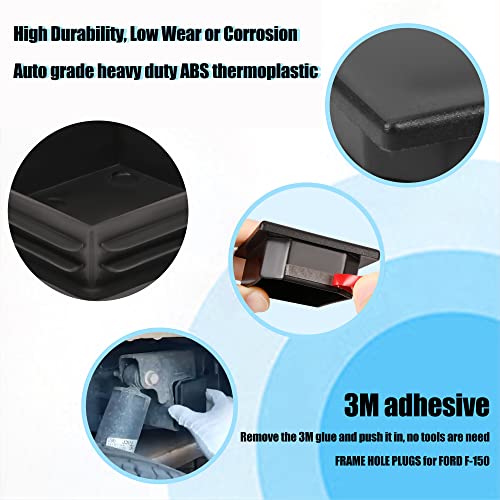 Image of BASIKER Frame Tube Hole Plug for 2017-2019 Ford F150 Raptor Anti Dirt Mud and Debris Caps Rear Left Right Wheel Well Hole Plugs for Wheel Well fender Liners