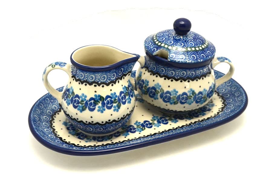 Polish Pottery Cream & Sugar Set - Twilight