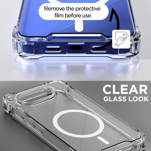 Image of Amazon Basics Back Cover for Google Pixel 10a 5G Mag-Safe Shockproof PC + TPU Protective Case Magnetic Support Bumper Case (Transparent Mag-Safe)