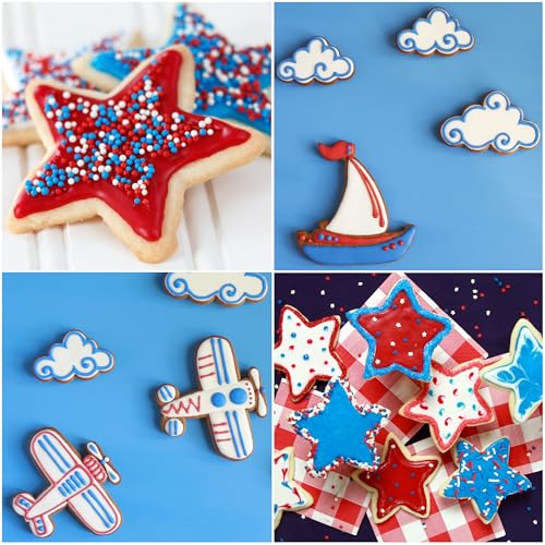 Image of Cake Mate Cookie Decorating Icing Bundle - White, Red, and Blue Icing for Cakes, Desserts, and Cookie Decorating (21 ounces total)