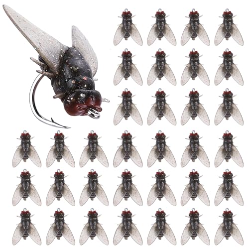 36Pcs Bionic Fly Fishing Lures Small Fly Fishing Flies for Trout Flies Soft Trout Fishing Lures Attractant Fishing Gear for Fly Fishing Accessories