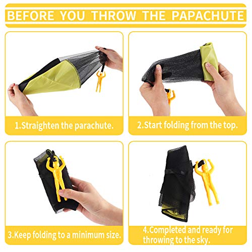 image for 98K Parachute Toy, 6 Pieces Children's Flying Toys, Tangle Free Throwi