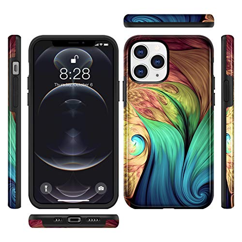 Maxcury Case For Iphone 12 Pro, Iphone 12 Protective Case, Eternal Series Slim Full-Body Protective Case Anti-Drop Shockproof Cover For Iphone 12 6.1 Inch (Glossy Peacock) #TOP1