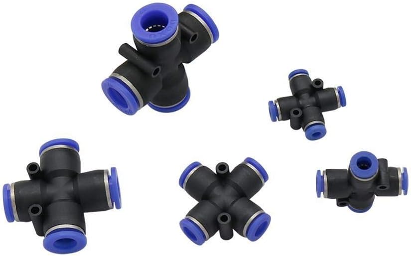 Drip irrigation fittings 40 Pcs 4mm 6mm 8mm 10mm 12mm Outer Diameter Pipe Cross Quick Access Connectors Pneumatic Air Pipe Joint Garden Irrigation Tools Plumbing Fittings