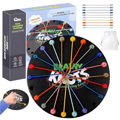 Rope Challenge Brainy Knots Logik Spiele, Buntes Gedrehtes Seil Sortier Puzzlespiel, Geduldspiele Logik Spiele Knot für Erwachsene Geschicklichkeitsspiel Lernspiel für die ganze Familie