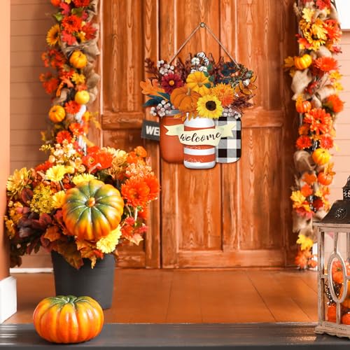 Spiareal-Fall-Decor-Wood-Fall-Door-Sign-Pumpkin-Thanksgiving-Welcome-Sign-for-Front-Door-Autumn-Wooden-Wreath-Farmhouse-Porch-Decorations-for-Front-Door-Outdoor Spiareal Fall Decor Wood Fall Door Sign Pumpkin Thanksgiving Welcome Sign for Front Door Autumn Wooden Wreath Farmhouse Porch Decorations for Front Door Outdoor