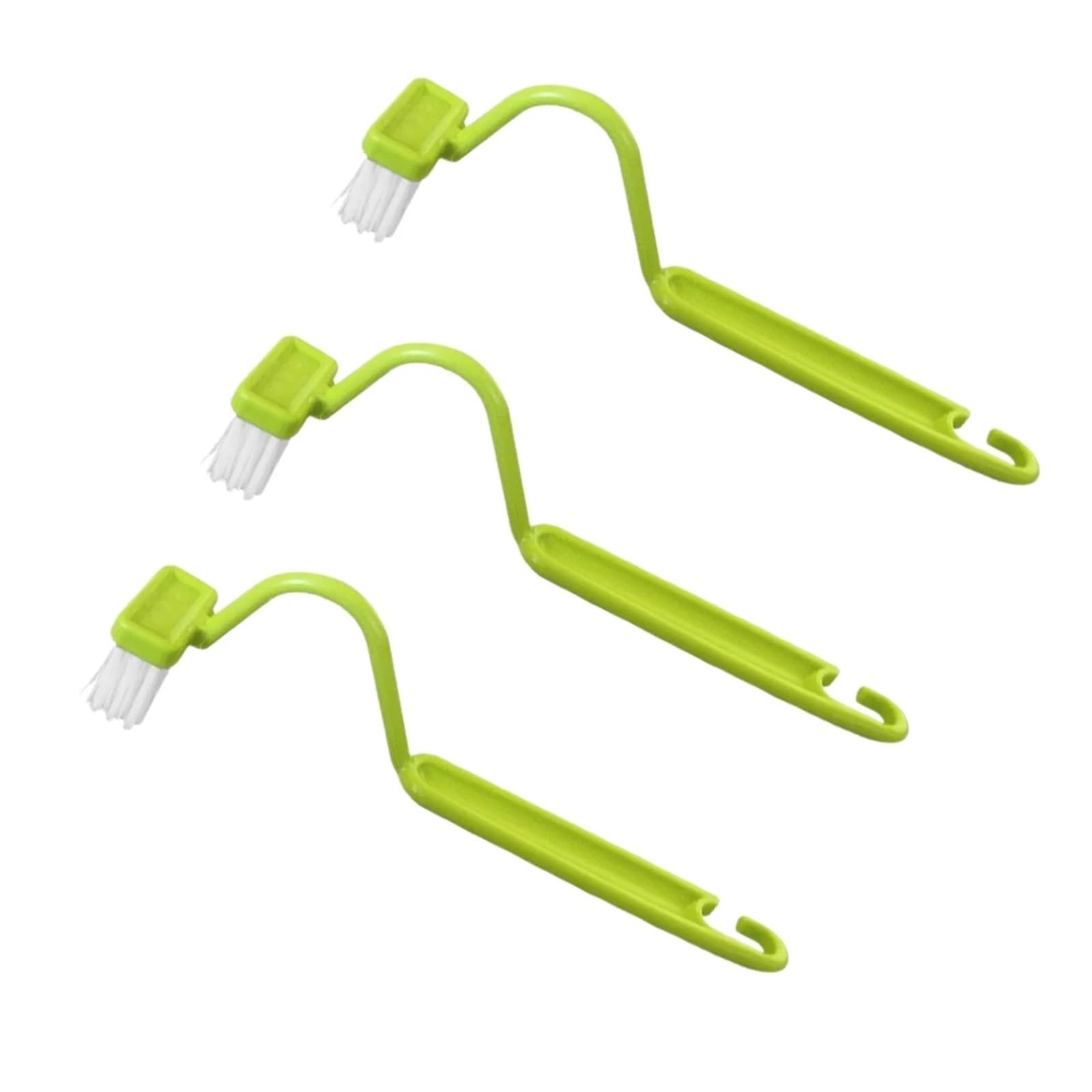 Cepillo de Inodoro en Forma S, Limpiador portátil, Borde Curvo, Mango Esquina, Suministros baño, Herramientas Limpieza for el hogar, Accesorios(Green-3Pcs)