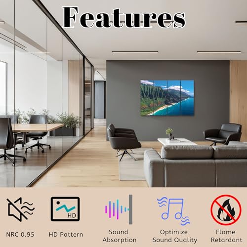 Paquete de 8 paneles acústicos artísticos para absorción de sonido - Paneles decorativos autoadhesivos para estudio de grabación en casa 48"x32" miniatura 3