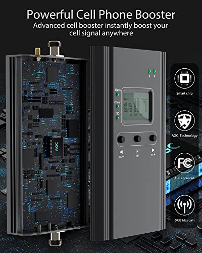 Zorida Cell Phone Signal Booster For Home And Office, Boosts All Us Carriers 5G 4G Lte Signal Up To 4,000 Sq Ft For Verizon At&T T-Mobile Etc, Cell Phone Booster With Lcd & App Fcc Approved #TOP4