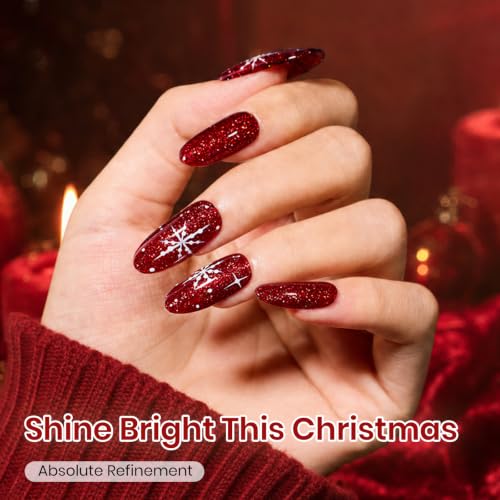 Image of Beetles Red Glitter Gel Nail Polish, HEMA Free UV LED Soak Off Gel 15ML