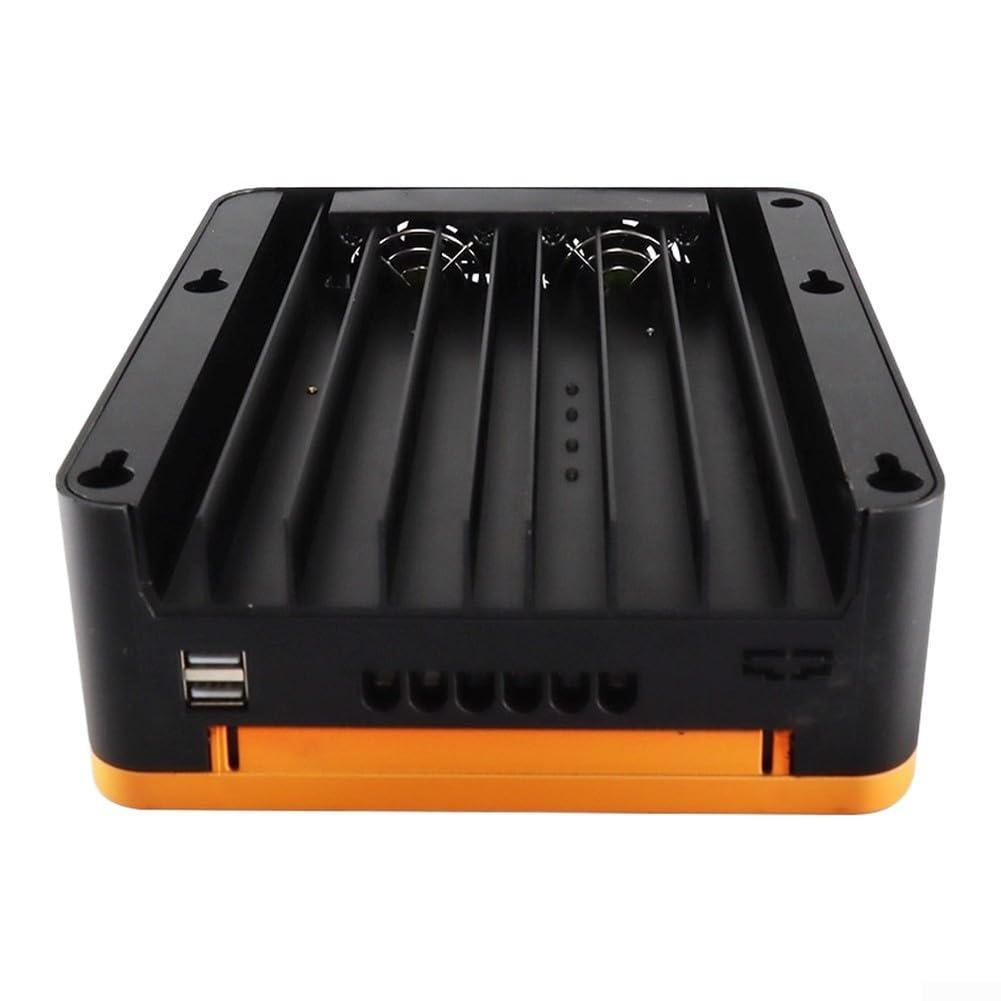 Hocheffizienter Mppt Solarladeregler 12 V 24 V System mit LCD-Bildschirm und Dual-USB für Gelversiegelung, für Lifepo4-Batterien, Wohnmobil, Marine, netzunabhängige Anwendung, schwarz, 40 A (40 A)