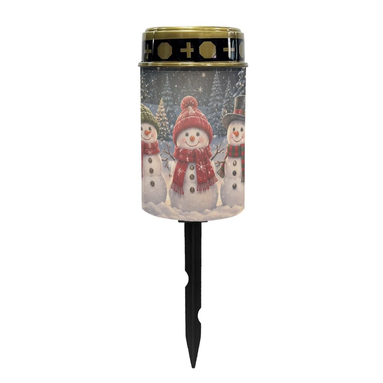 Poceacles Solar Pathway Lights Outdoor Grave Solar Lights Outside Waterproof Cemetery Flameless Candles Outdoor Grave Candle Christmas Decor, Snowman Tree