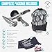 Rockhounding Tool Kit for Teens & Adults - Rock Collecting Equipment Essentials - Rock Pick Hammer & Chisel - 6 Piece Outdoor Geology Set - Mining Tools w/Small Rock Hounding Backpack, Gray