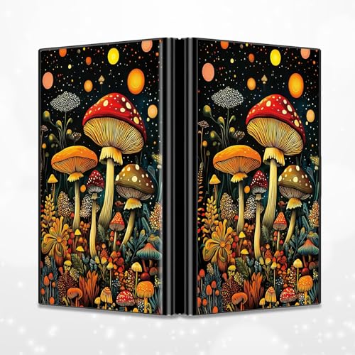Image of Slim Credit Card Holder, Magic Colorful Mushrooms RFID Blocking Metal Wallet for Men & Women, Aluminum Minimalist Hard Case Pocket-Sized Business Cards Organizer (Fits Up to 10 Cards)