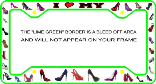 Shoes Shoes Shoes Vinyl Photo License Plate Frame Free Screw Caps Included