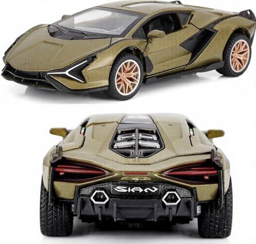 Image of Lamborghini Sian Toy Car 1:32 Exclusive Alloy Metal Pull Back Die-cast Car Diecast Metal Pullback Toy Toy for Kids (Colors as Per Stock)