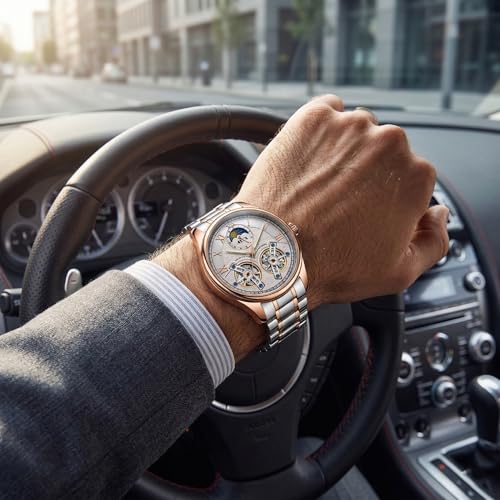 Image of ALIX AL2917 Modern Textured Dial Chronograph Analog Watch Black Strap