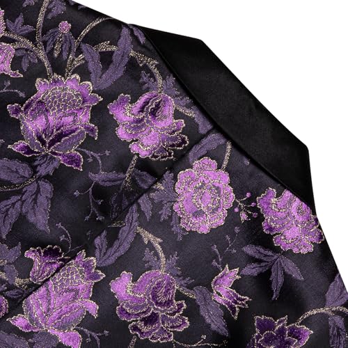 Image of Barry.Wang Mens Floral Blazer Suit Jacket Notched Lapel Casual Sport Coat
