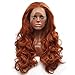 Produktbild BESTUNG Mode glueless kupferrot lange natürliche wellenförmige freie Teil Lace Front Perücken hitzebeständige Kunsthaarperücke für Frauen(EINWEG) (20")
