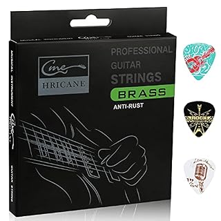 Hricane 3 jeux de cordes de guitare acoustique en laiton, Custom Light 011-052 contient 3 médiators - Les Beatles, Paul McCartney, John Lennon, RIngo Starr, George Harrison