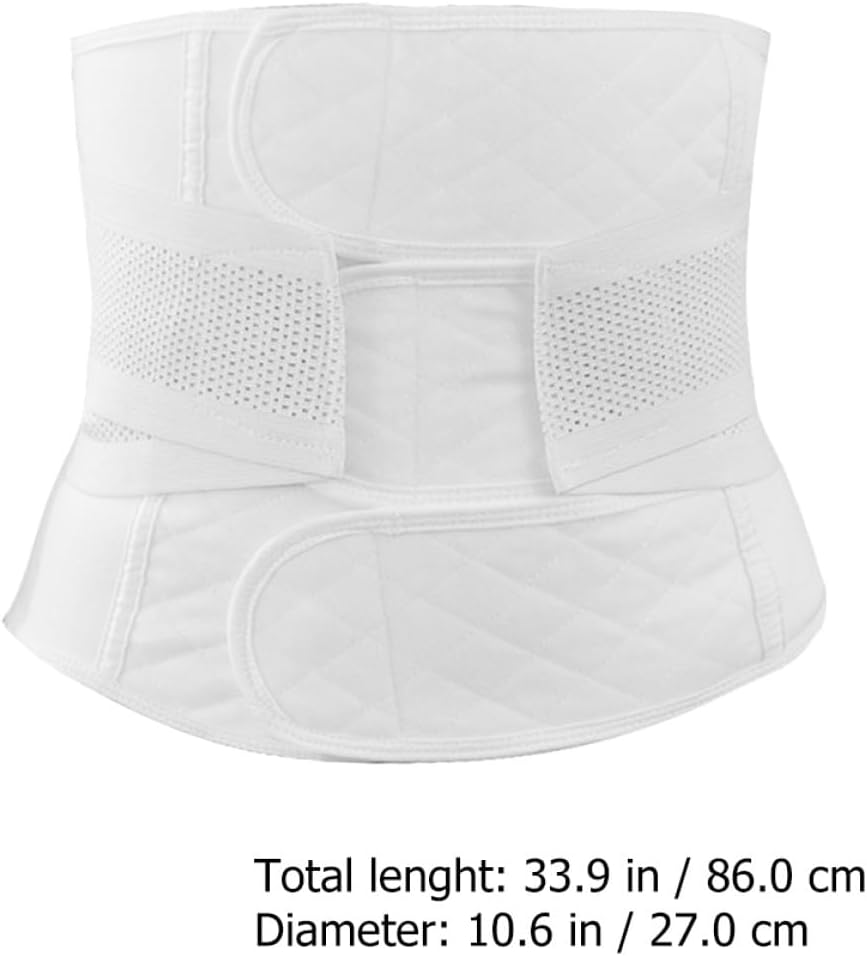MAGICLULU Postpartum Belly Band Tummy Corset Waist Trainer Breathable Gauze M Size Maternity Girdle for Postnatal Support White