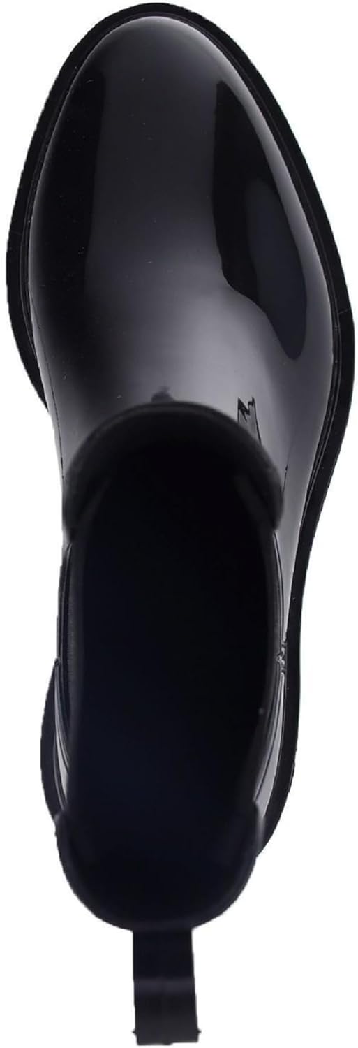 INC Womens Rylien Patent Pull On Rain Boots Black 8 Medium (B,M)