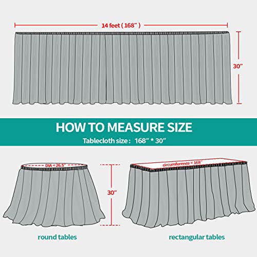 Surmente Tablecloth 14 Ft Polyester Table Skirt For Weddings, Banquets, Or Restaurants(Black) … … #TOP6