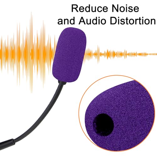Image of SOULWIT Replacement Mic Cover for Bose A20 /A30 Aviation Headset, Microphone Spongue Filter 4-Pack Foam Cover WindScreen - Purple