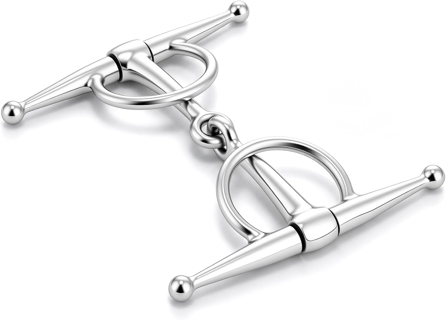 Shimeyao 5 Inch Stainless Steel Full Cheek Snaffle Horse Bit Double Jointed
